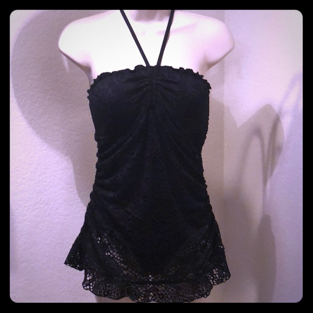 Halter Lace Swim Dress